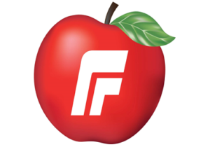 Fremskrittspartiet logo med et eple og bokstaven F.